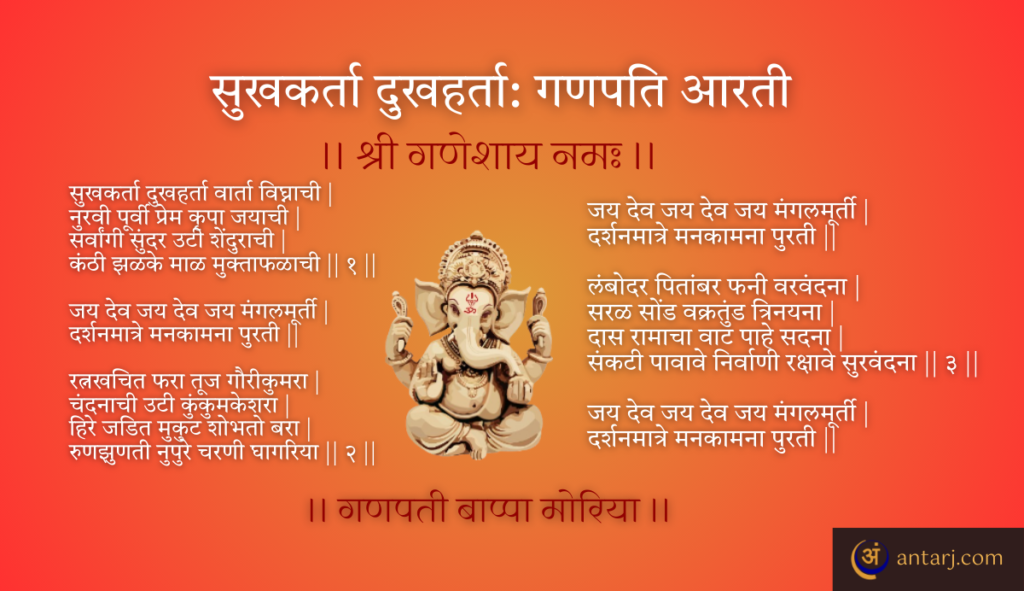 Ganpati Aarati in Marathi